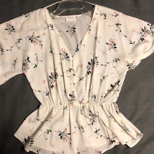 White floral blouse
